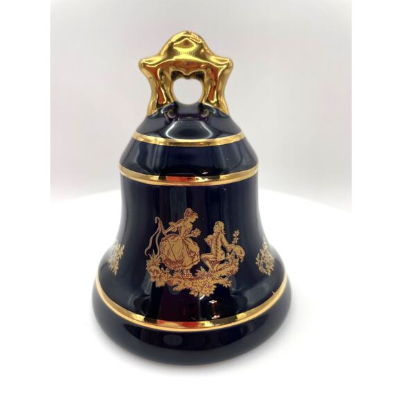 Limoges Castel France Porcelain Bell, Cobalt Blue and 22K Gold, Made in France - Picture 10 of 10